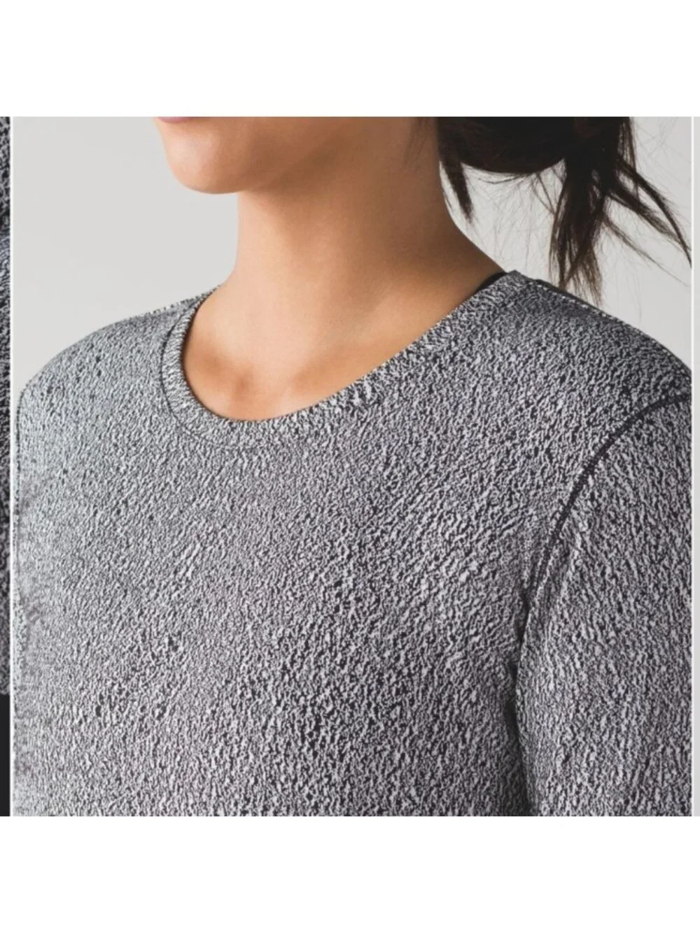 Lululemon Rush Hour Long Sleeve Running Luon Spray Jacquard White Black